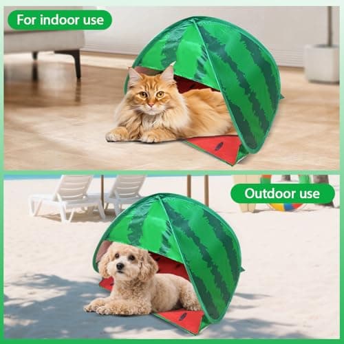 RNPKZ Pop Up Beach Tent, Mini Sun Shade Tent with Zipper Pocket & Storage Bag, Portable Sun Shelter, Pop Up Tent, Pop Up Beach Shelter for Face & Head UV Protection, for Adult, Kid & Pets(Watermelon) — view 6