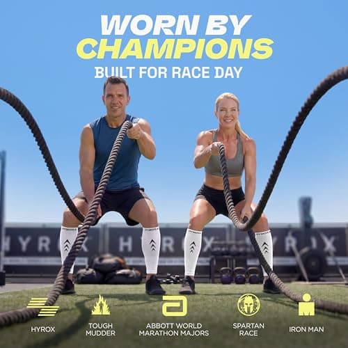 Rymora Calf Compression Sleeves for Men & Women (Ideal for Sports, Running, Shin Splints & More) (One Pair) (White) (Medium) [M] — view 3