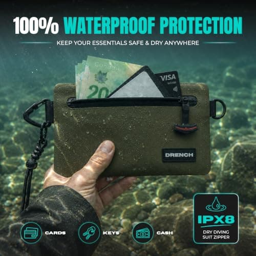 Drench Waterproof Wallet for Beach & Water Adventures, Green — view 3