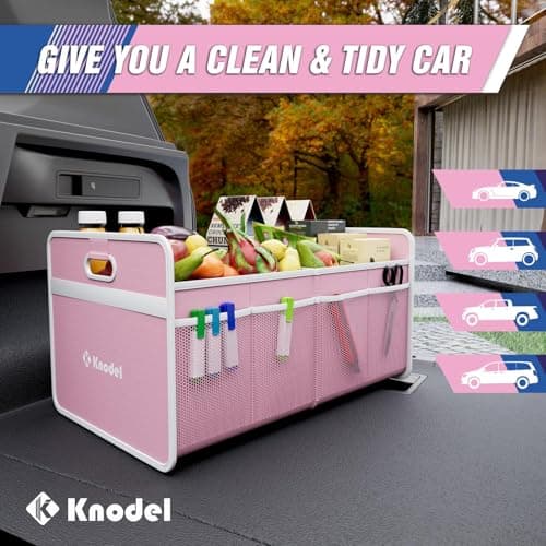K KNODEL Car Boot Organiser, Foldable Car Boot Storage (Medium, Pink) — view 5
