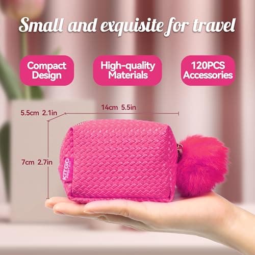 Women's First Aid Kit 120PCS Portable Set Wedding Day Emergency kit Items for Girl Lady Mother Wife Nurse for Girl Lady Mother Wife Nurse Present Set(Pink) — view 3