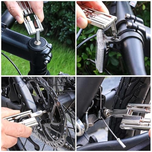 HAUTMEC 9 in 1 Bike Multitool, Mini Bike Repair Tool Kit for Road and Mountain Bikes, Lightweight Stainless Steel Bike Tool with 2/3/4/6mm Inner Hexagon and Phillips Screwdriver Multitool HT0418-BT — view 6