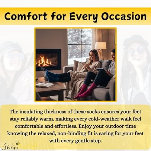 ShopMCR Multipack Thermal Diabetic Socks Extra Thick Warm Black Heated Boot Socks-Ultimate Cold Weather Protection Insulated Socks UK 4-6 (AST, 6PK) — view 6