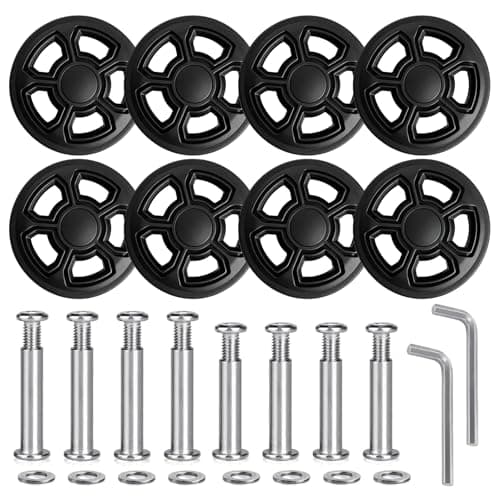 8 Pack 50mm Luggage Wheels Replacement Kit for Suitcase Caster Repair, Black-ST-8Pcs, Suitcase & Luggage