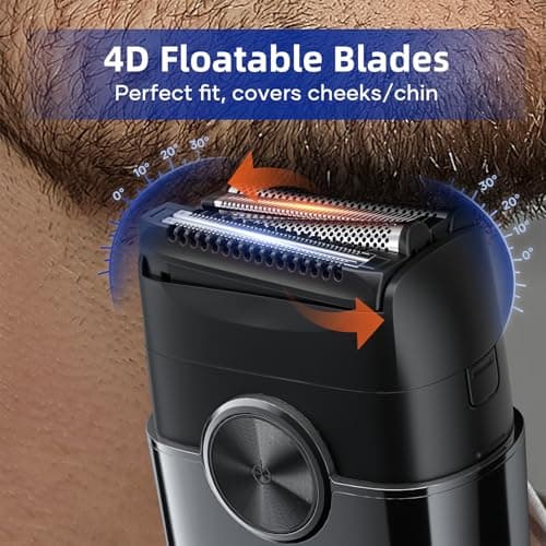 Kensen Mini Foil Shaver for Men, 4 Floating Blades, Travel Electric Razor — view 4