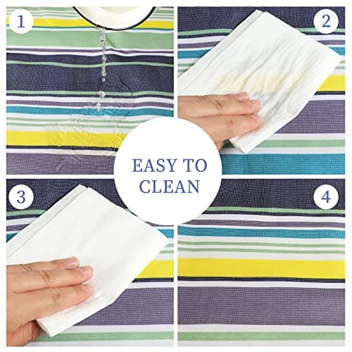 GUSUWU Picnic Blanket Waterproof Beach Rug 200×200cm Picnic Mat Washable Lightweight With Handle Blue Vertical Stripes Suitable for Hiking Travel Outdoor Camping, Park — view 3