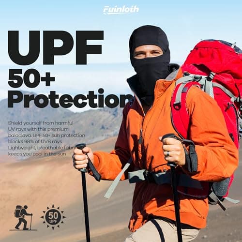 fuinloth Ski Mask Balaclava Motorcycle Cycling Summer UV Unisex Green Camo — view 6