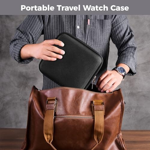 ProCase 6-Slot Travel Watch Case for Men, Hard Shell Storage Box -Black — view 5