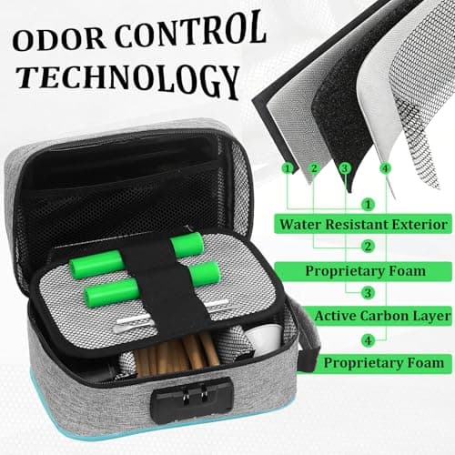 HNSHAG Odor Resistant Storage Bag with Combination Lock, Lockable Travel Organizer Case for Spices, Tea, Coffee, Personal Items, Home and Travel Use, Father’s Day Gifts Storage Box for Men — view 3