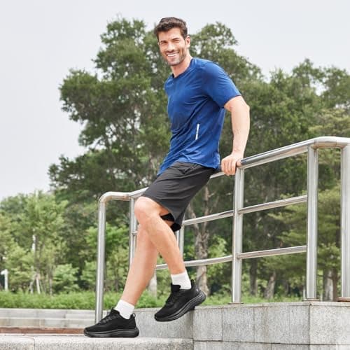 FitVille Mens Wide Fit Running Walking Shoes V20, Jet Black, 10 X-Wide — view 2