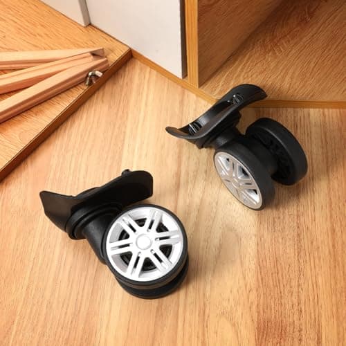 Suitcase Replacement Wheels 4 Pcs Double Row ABS Black — view 5