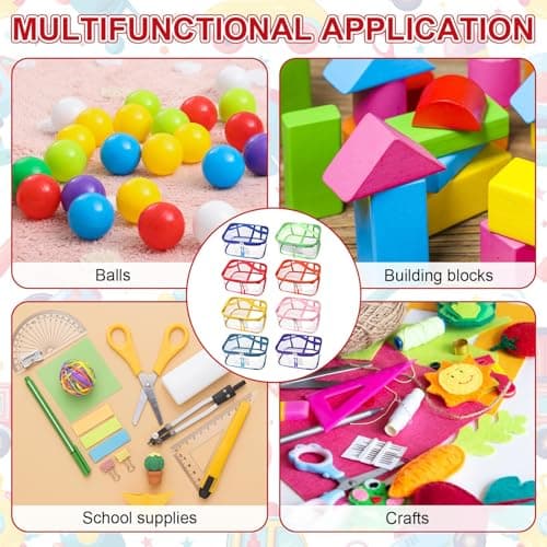 8 Packs Clear Toy Storage Bag with Name Tag, Waterproof Travel PVC Toy Organizer Case with Handles Toy Pouch for Building Blocks Puzzle — view 4