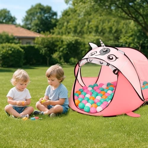 Trintion Pop-Up Play Tent 180x96x81 cm – Indoor & Beach Children's Tent with UV Protection & Waterproof Material – Foldable Baby Beach Tent with Carrying Bag – Playhouse Gift for Christmas (Pink) — view 4