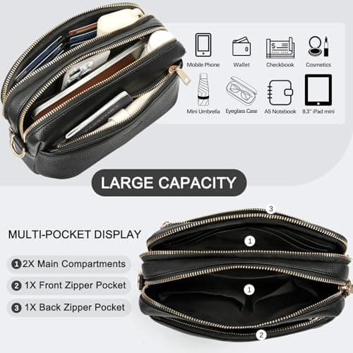 HILAEX Crossbody Bags for Women RFID Blocking & Anti-Theft Function — view 4