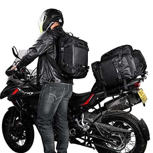 Rhinowalk Motor Saddle Bag Motorcycle Pannier Bag Waterproof Multifunctional Rear Rack Trunk Seat Bag (Black 20L) — view 3