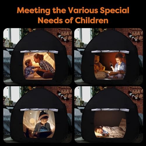 120x120cm Sensory Tent Pop up Black Out Tents Calms Corner for Play and Relax - Kids Tent With Travel Bag, Blackout Feature Helps Children With Autism, ADHD, Anxiety&Improve Focus — view 6