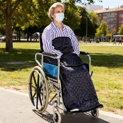 Disabled Blanket, Weatherproof Ergonomic Cover with Thermal Fleece Interior, Warm Lap Blankets with Waterproof Shell, Comfortable Mobility Accessory, Winter Blanket for Outdoor Home Nursing Travel — view 6