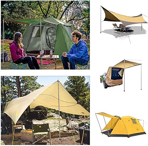 KOMCLUB 78" 0.5mm Thick 2PC Stainless Steel Adjustable Camping Tarp Poles‌ — view 6