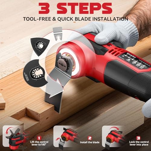 Ecarke Oscillating Multi Tools Compatible with Milwaukee 18V Battery — view 5