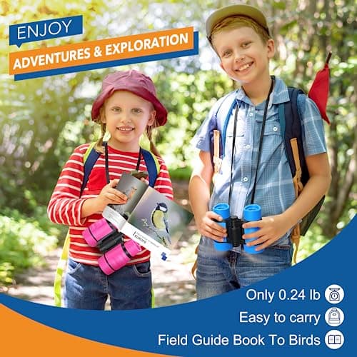 Boys Toys 3-9 Year Old Boy, 4x30 High Resolution Binoculars Kids Gifts for 3 4 5 6 7 Year Old Boys Outdoor Toys Age 3-9 Year Old Bird Watching Educational Learning Hunting Hiking — view 2