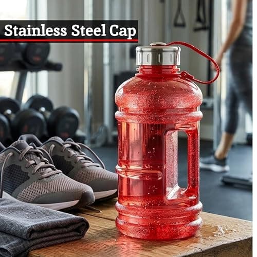 Premier Housewares Ergonomic Handle Red 1000ml Sports Drinking Bottle | Versatile Sports Drinking Bottle For Gym | BPA Free Water Bottle For Travel | Spacious Water Bottle — view 5