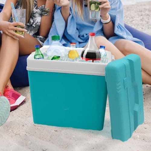 Daniel James Large Cool Box - 15L, 24L or 35L Insulated Cooler Box with Carry Handle & Lid for Ice Cold Food & Drink - Lightweight & Durable for Camping, Picnic & Travel (Turquoise, 24-Litre) — view 6