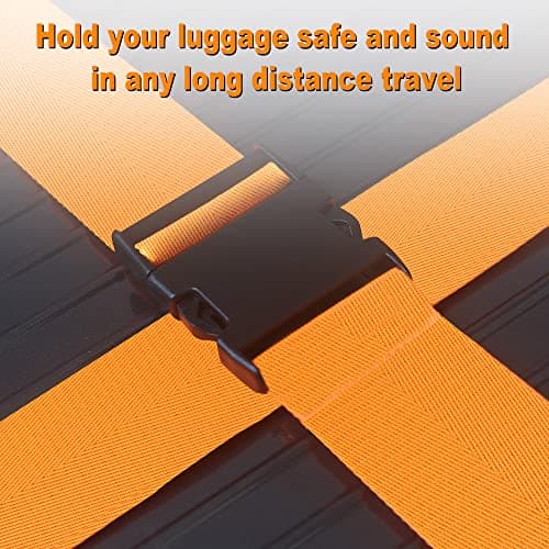 Chelmon - Luggage Straps for Suitcases TSA Approved (4 Units), Orange Color — view 4