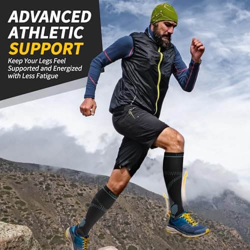 CAMBIVO 2 Pairs Compression Socks for Women & Men, 15-20mmHg Flight Socks, Graduated Support for Plantar Fasciitis Relief, Running, Pregnancy, Nurses, Travel Essentials — view 6