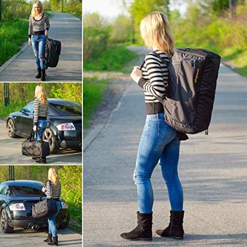 Foldable 40L Gym Bag - Mens & Womens - Sports Duffle - Travel & Airport Bag - Black with Shoe Compartment & Wet Pocket - Waterproof — view 5