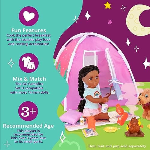 Glitter Girls 14-Inch Doll Accessories, Campfire & Portable BBQ Grill — view 4