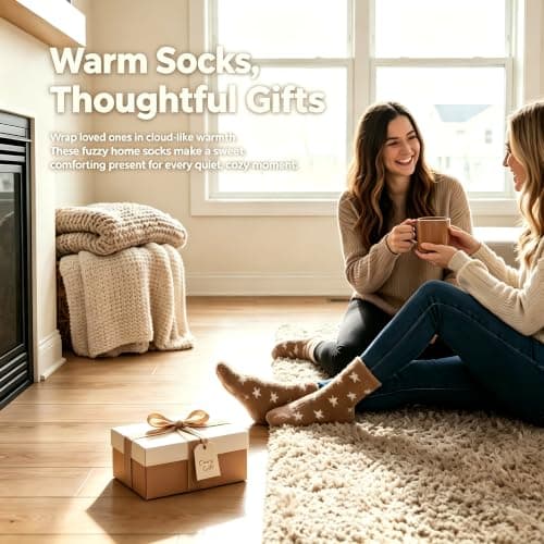 LEKMBBY 6 Pairs Fluffy Socks for Women and Girls, Cosy Slipper Socks, Warm Cozy Bed Socks, Thick Fuzzy Thermal Winter Socks, Soft Cute Socks Gifts, Christmas Gift for Her, UK Size 4-7 — view 6