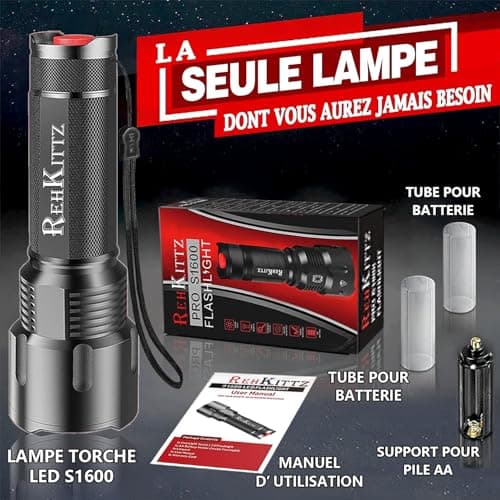 REHKITTZ LED Torch, 3300 Lumens, Super Bright — view 6