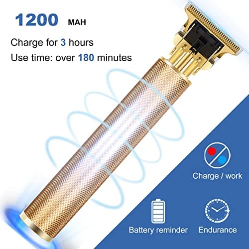 Professional Beard Trimmer, Cordless Rechargeable Hair Trimmer for Men,T-Blade Hair Clippers,Hair Cutting Kit with Guide Combs — view 5