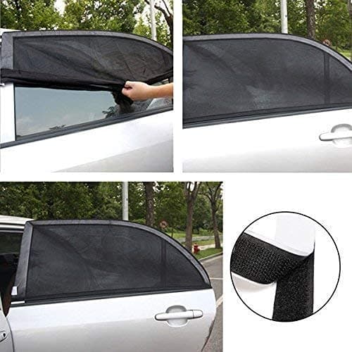 Car Side Window Sun Shade Car Sun Shade Blocking UV Protection Sun Cover Universal Rear Window Sun Shield Screen Car Mosquito Net For Baby Car SUV Road Trip Driving Tour Travel 2Packs — view 2