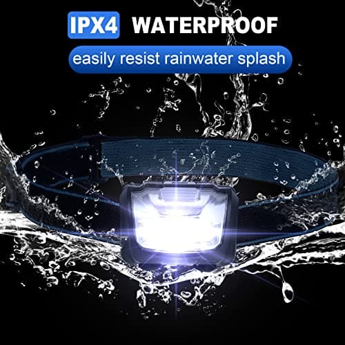 Macarrie 30 Pack LED Headlamps Bulk, Ipx4 Waterproof 3 Modes, Black — view 3