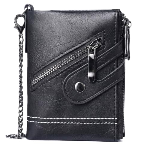 Oiieco Men‘s Wallet with Chain & RFID Blocking, 19-in-1 Organizer