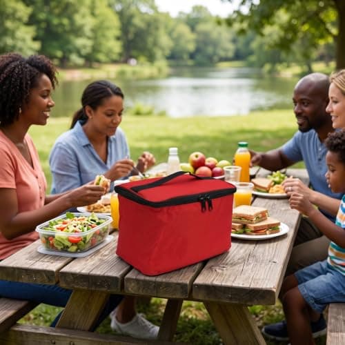 Annadue 10L Red Insulated Food Delivery Bag — view 4