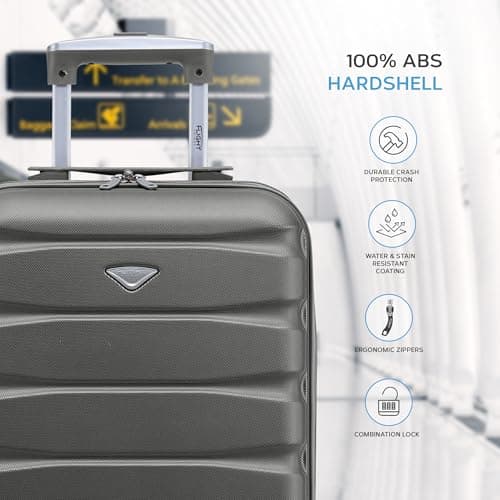Flight Knight 55x35x25 Cabin Luggage for KML,Carry On Suitcase Approved for 35 Airlines, EasyJet, Maximum Size for Air France - Lightweight Small Durable Cabin Bag, ABS Hard Shell, Hand Luggage — view 4