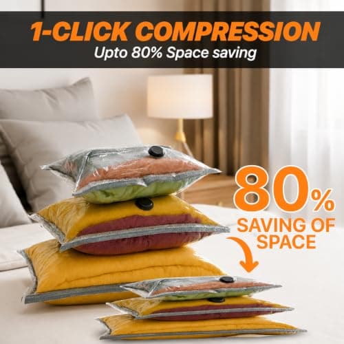 15 Pack Reusable Vacuum Storage Bags for Travel with Wireless Pump - Airline Approved Space Saving Compression Bags for Clothes - Luggage Organiser Set for Suitcases, Holidays and Business Trips — view 5