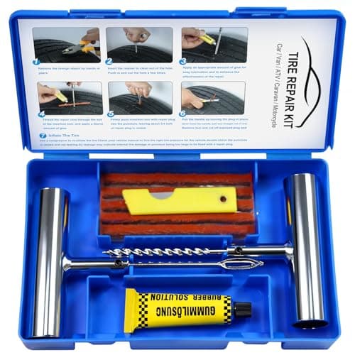 Beanewone Tyre Repair Kit, Car Tyre Puncture Repair Kit for Heavy-Duty Professional-Grade Vehicles, All-Terrain Vehicles, Motorcycles, Truck Tyres, Puncture Repair Kit Car, Emergency Puncture Repair