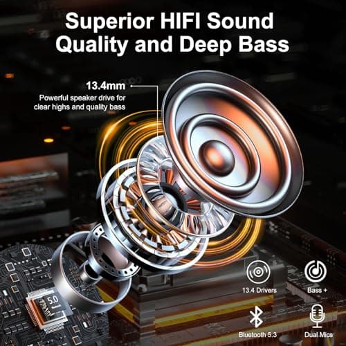 Wireless Earbuds, Bluetooth 5.3 Headphones with 4 ENC Noise Cancelling Mics — view 3