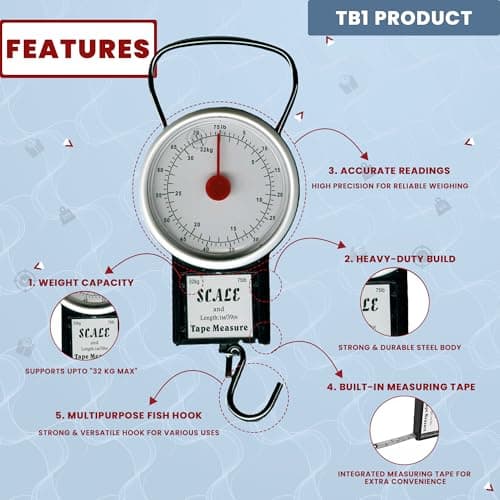 TB1 Products 2 Pack Mechanical Luggage Scale 32kg – Portable Suitcase Weighing Scales with Hook – Travel Weight Checker for Holiday, Baggage, Hand Luggage – No Batteries Needed, Compact & Durable — view 3