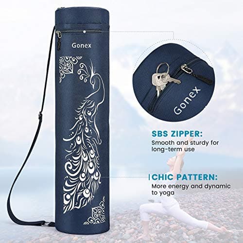 Gonex Yoga Mat Bag, Full-Zip Mat Carrier, Dark Blue — view 3