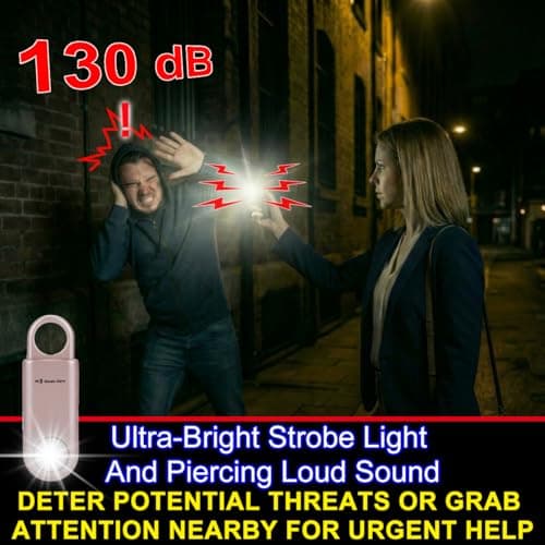 130db Personal Safety Alarm with Ultra Bright Strobe Light. Rose Gold — view 3