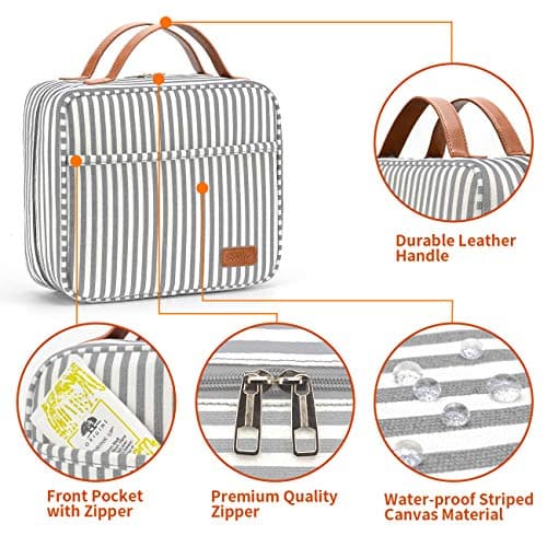 Hanging Travel Toiletry Bag, Large Capacity Wash Bag Waterproof Cosmetic Bag Makeup Organizer with 4 Compartments & 1 Sturdy Hook for Women/Men — view 6
