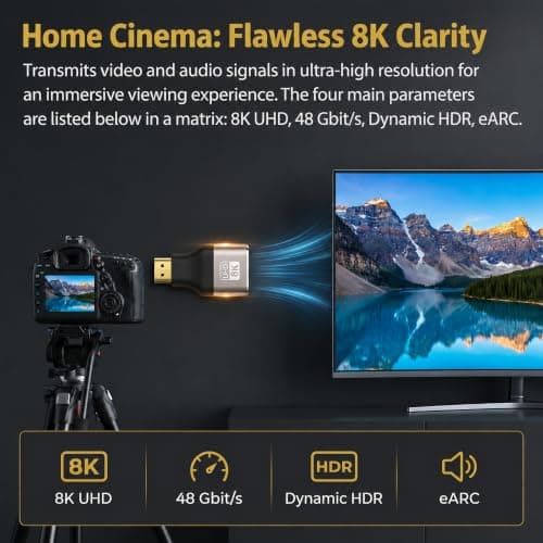 8K Mini Digital AV Male to Standard Female Adapter, Type C to A, 2Pack — view 5