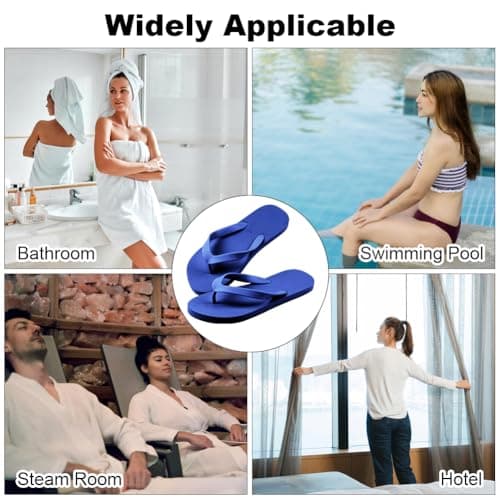 Aomig Unisex Flip Flops Ladies Girl Men Flatform Beach Flip-Flop Slim Rubber Flip Flops Women's Yoga Mat Comfortable Beach Platform Sandals Slip-Resistant Flat Flip Flops(Royal Blue-UK Size-5-6) — view 2