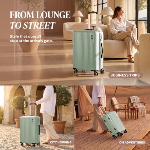 LUGG 20inch Vacay Suitcase ABS Luggage with TSA Indent Lock, Aluminium Trolley Handle, 360° Spinner Wheels, Water-Resistant & Durable Material - Airline Compatible (55 x 23 x 35cm) — view 4