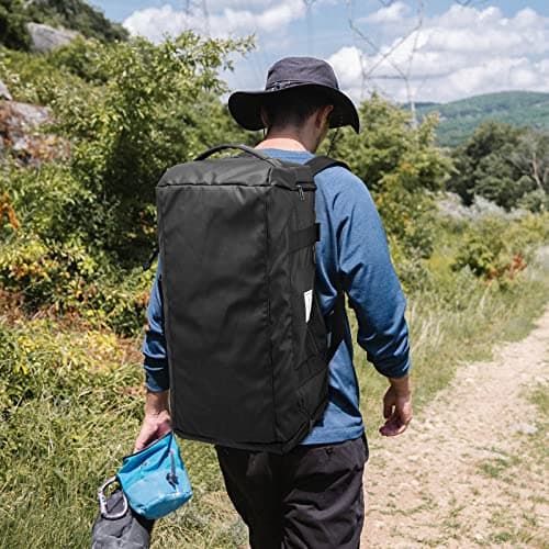 Laripwit Travel Duffle Bag for Men 40L Medium Gym Duffel Backpack with Shoe Compartment & Wet Pocket Sports Holdalls Women Weekend Overnight Bag for Traveling Camping, Black — view 2