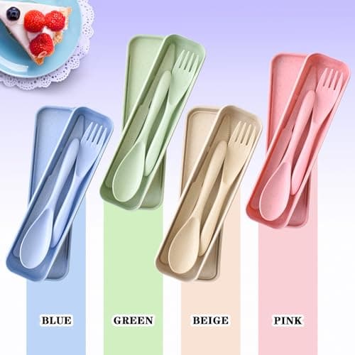 4Pcs Plastic Travel Cutlery Set, Utensil Set for Camping Lunch Box — view 2